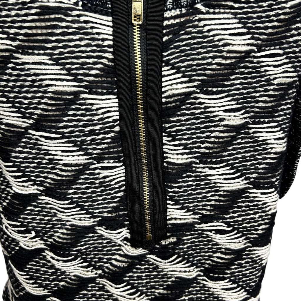 Anthropologie HWR Black White Zip Back Cotton L Sweater Vest Dark Academia Chic