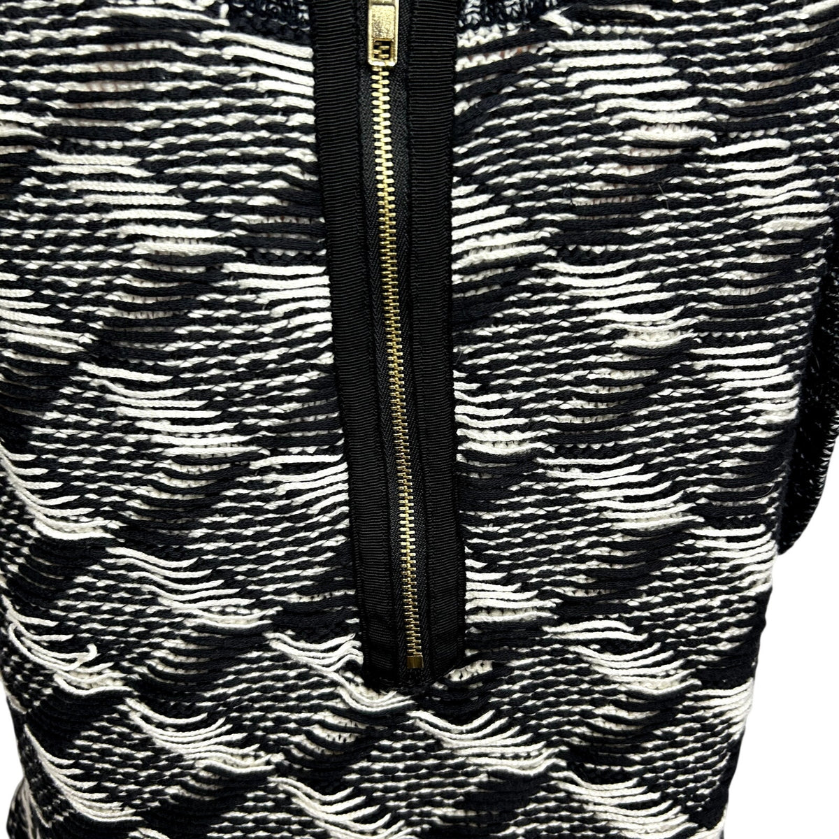 Anthropologie HWR Black White Zip Back Cotton L Sweater Vest Dark Academia Chic