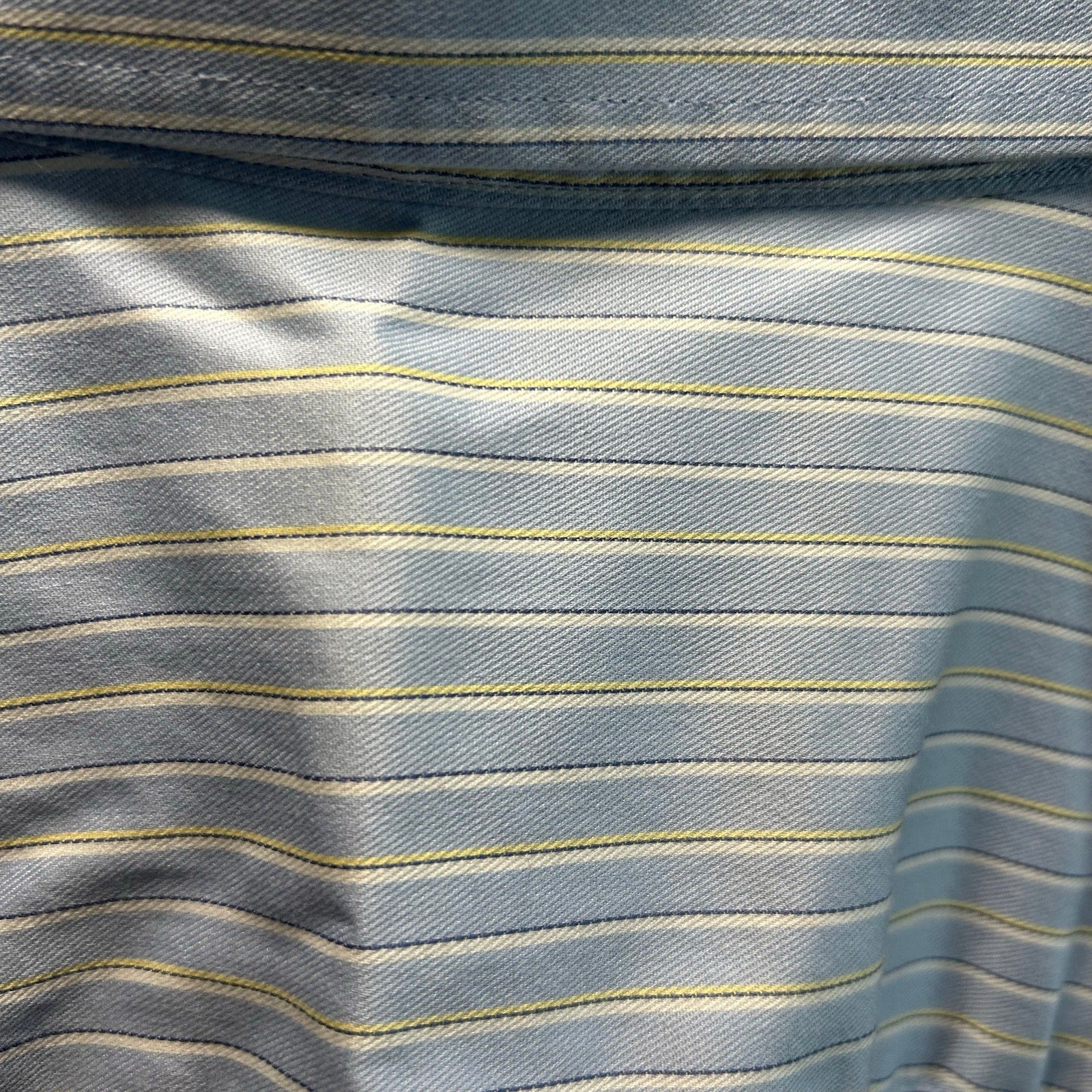 George Light Blue White Pinstripe Long Sleeve Button Down Shirt Large 42/44 Flaw