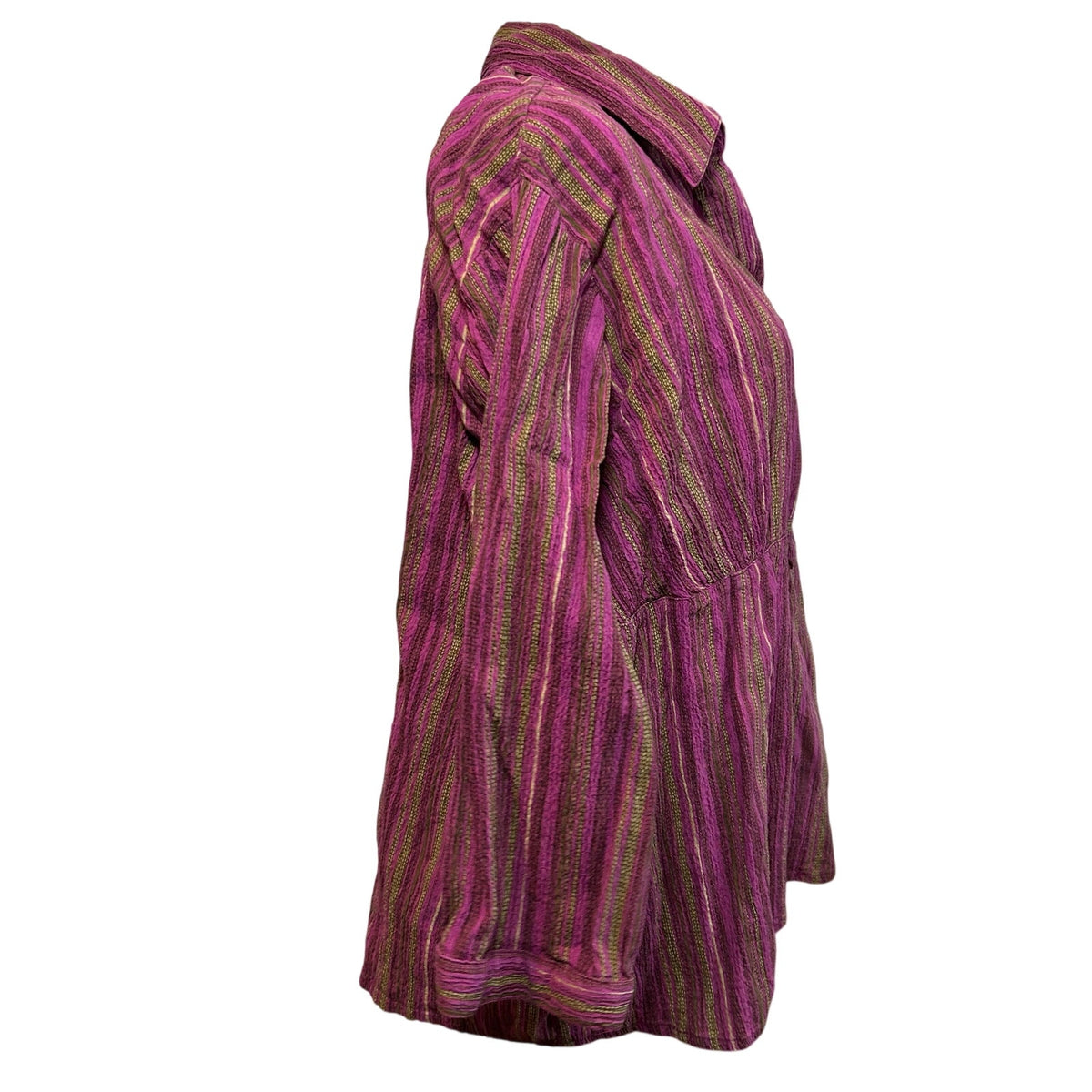 Christopher & Banks XL Purple Striped Seersucker Tunic Boho Casual Top