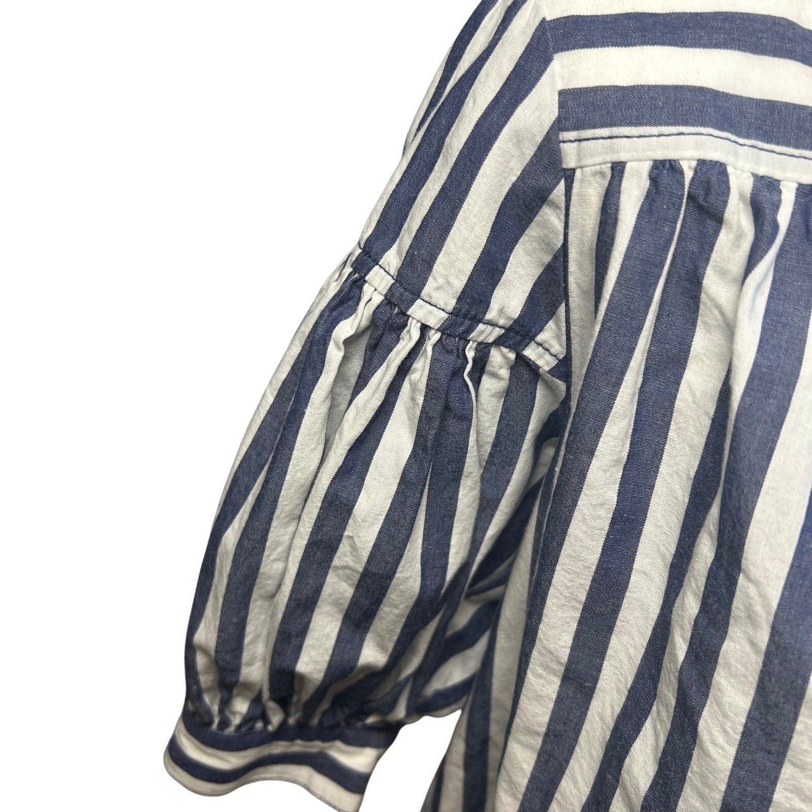 Anthropologie Blue White Striped Dolman Sleeve Top XS Cotton Casual Chic Boho
