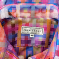 VTG 90s John Braye Florence Grid Print Button Down Shirt Small Office Siren Y2K