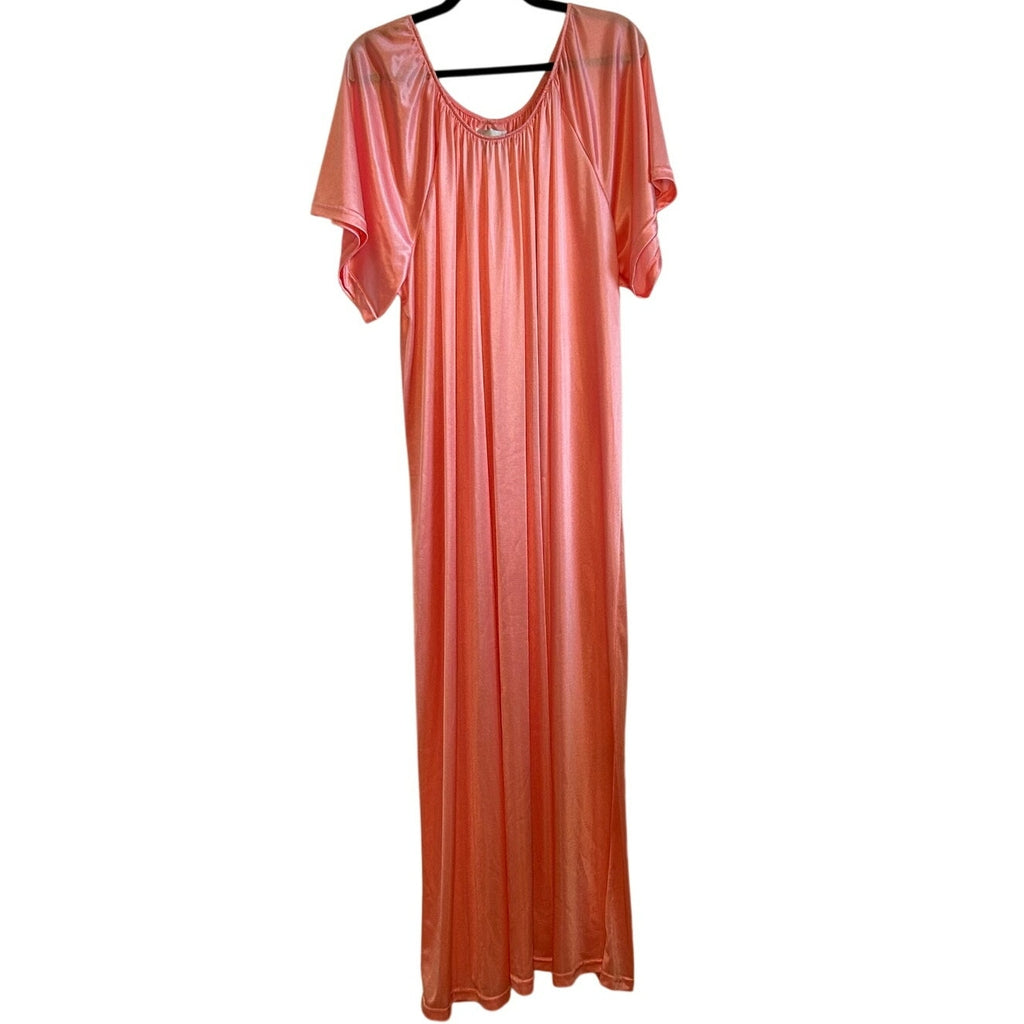 VTG 90s Cozee Corner Pink Peach Plus Size 5X Muumuu Maxi Dress Loungewear Retro