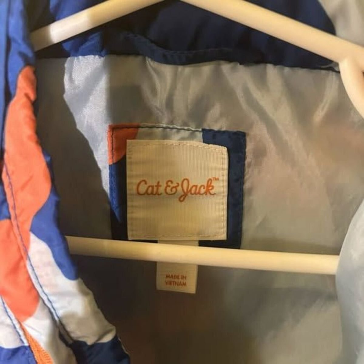 Cat & Jack Boys Camo Windbreaker Rain Jacket Size M 8/10 Blue Gorpcore Packable