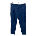 H&M Navy Blue High Waisted Pleated Cropped Ankle Pants Size 8 Career Minimalist