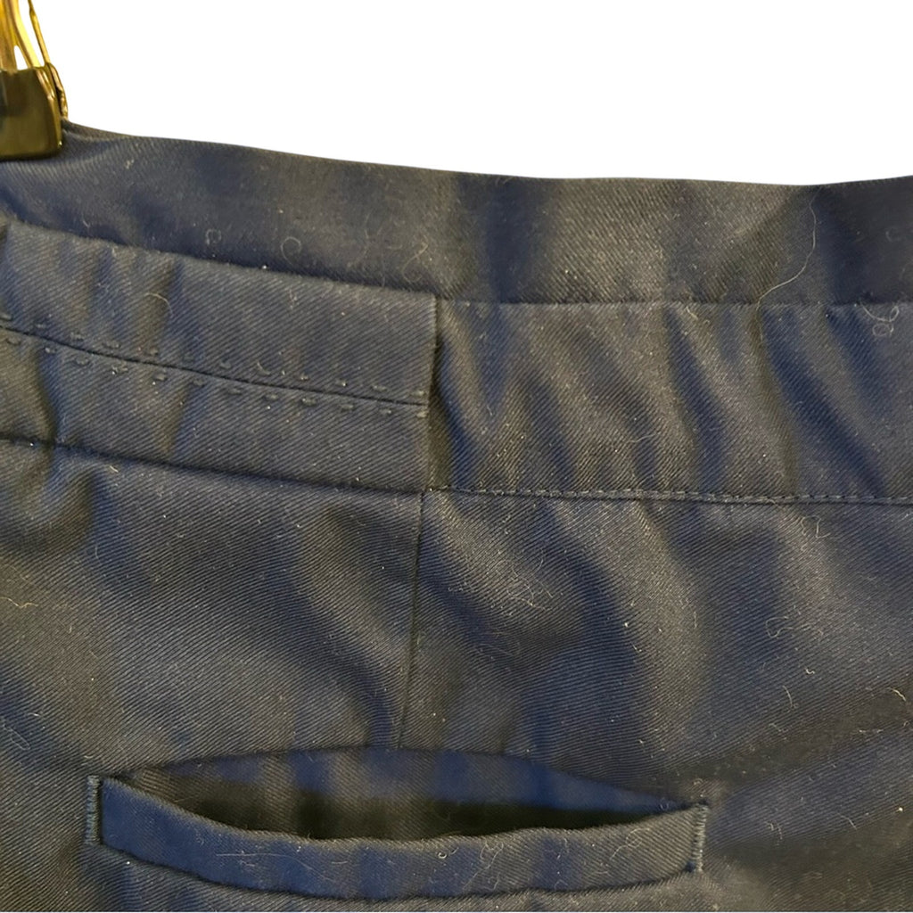 H&M Navy Blue High Waisted Pleated Cropped Ankle Pants Size 8 Career Minimalist