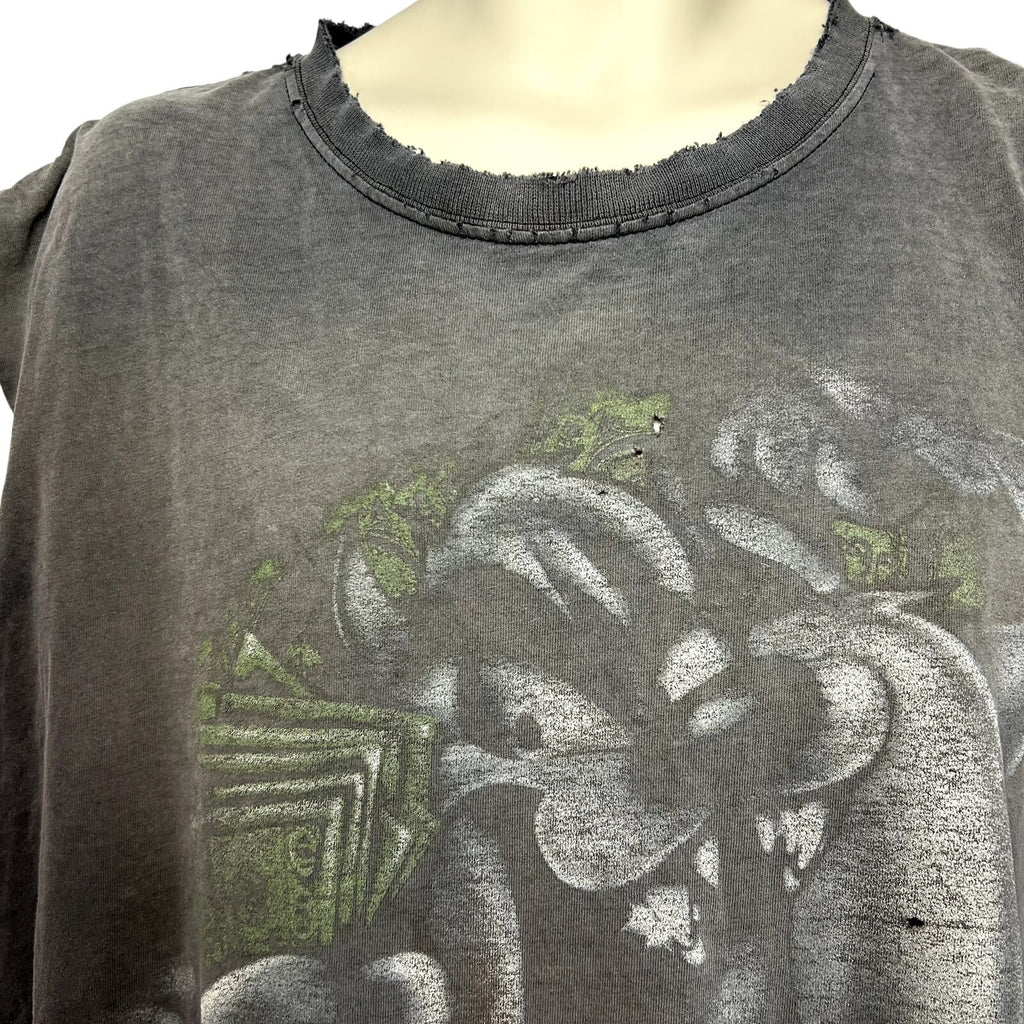VTG Looney Tunes TAZ XL Tasmanian Devil Bling Teeth Cutoff Graphic T Shirt