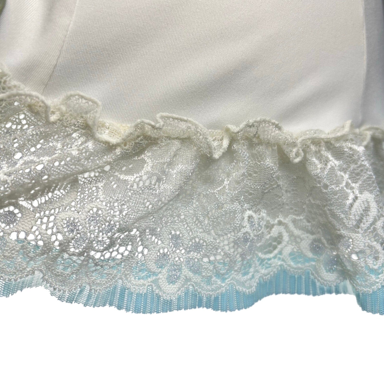 Victoria's Secret White Blue Lace Bridal Corset Bustier 34C Set Bridal Coquette