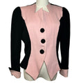 VTG 80s David Hayes Pink Black Power Blazer M Retro Glam Preppy Casual Indie