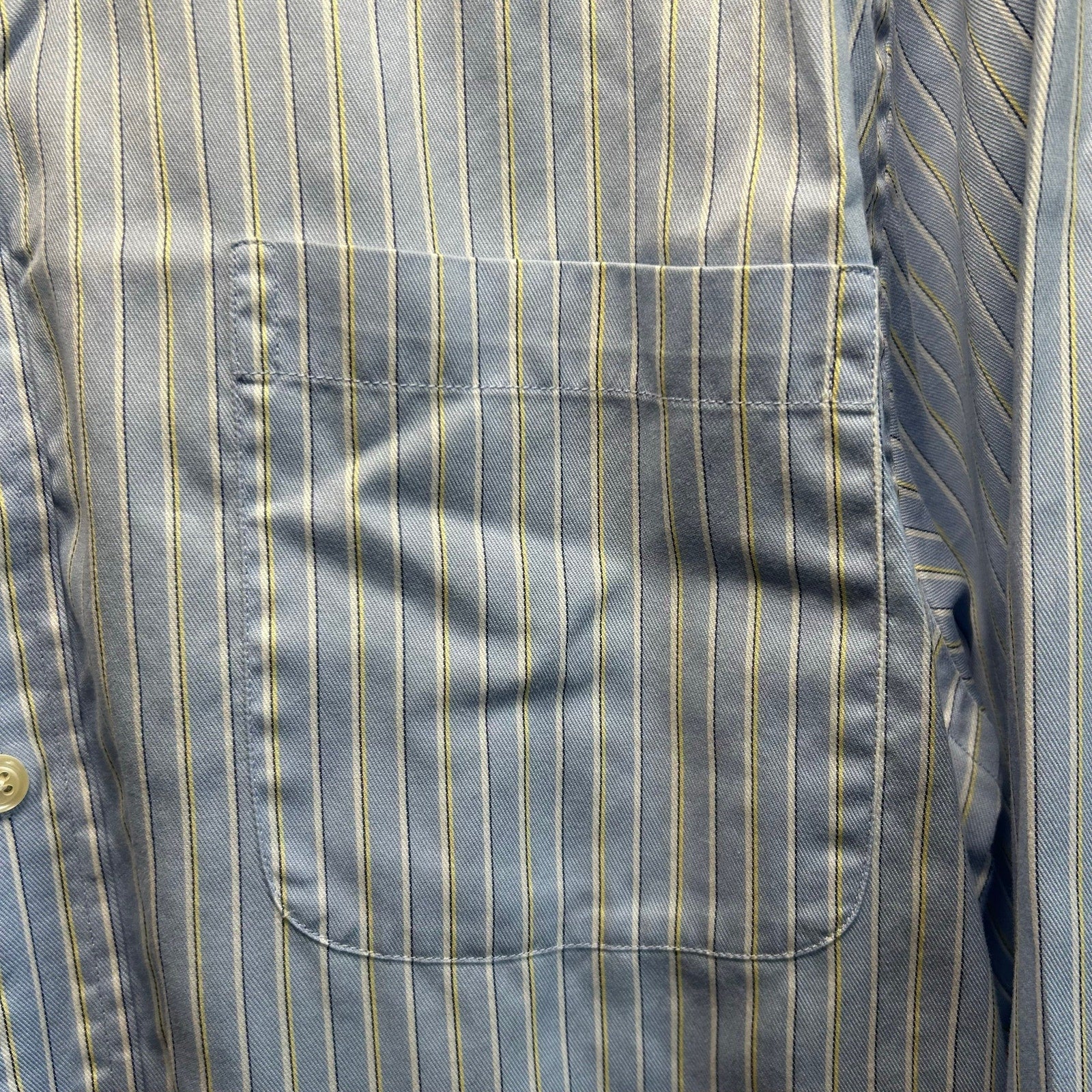 George Light Blue White Pinstripe Long Sleeve Button Down Shirt Large 42/44 Flaw