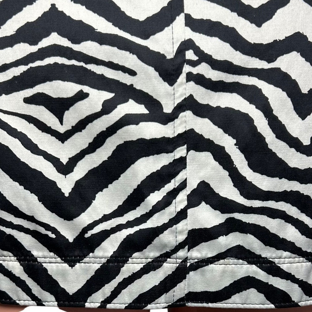 VTG Y2K Dana Buchman Zebra Print Trench Jacket  XL Maximalist Animal Pockets