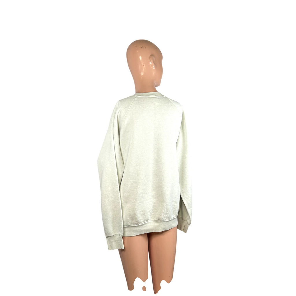 VTG 80s Guess Paris M White Sweatshirt Triangle Logo Dolman Sleeve Streetwear
