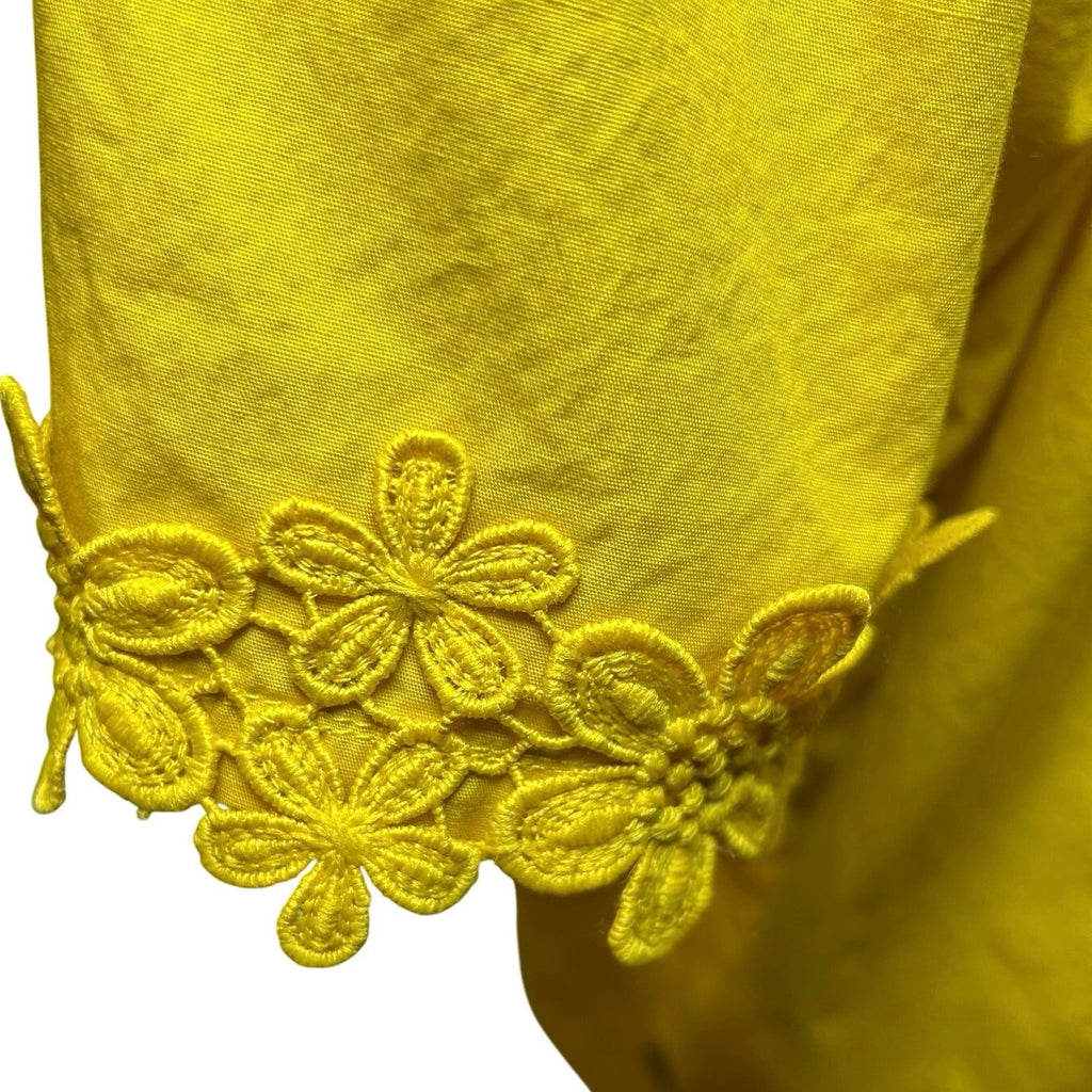 Savage X Fenty Yellow Floral Lace Trim 100% Cotton Shirt Plus Size 2X