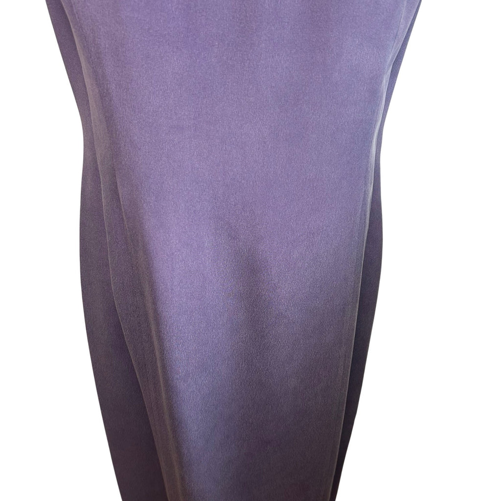 YL Yansi Fugel Purple Matte Crepe Column Maxi Dress Size 12 90s Minimalist Y2K
