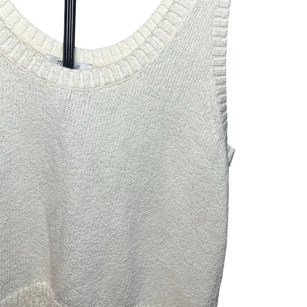 Madewell 2024 Texture-Stitch V-Neck Sweater Vest XL Ivory