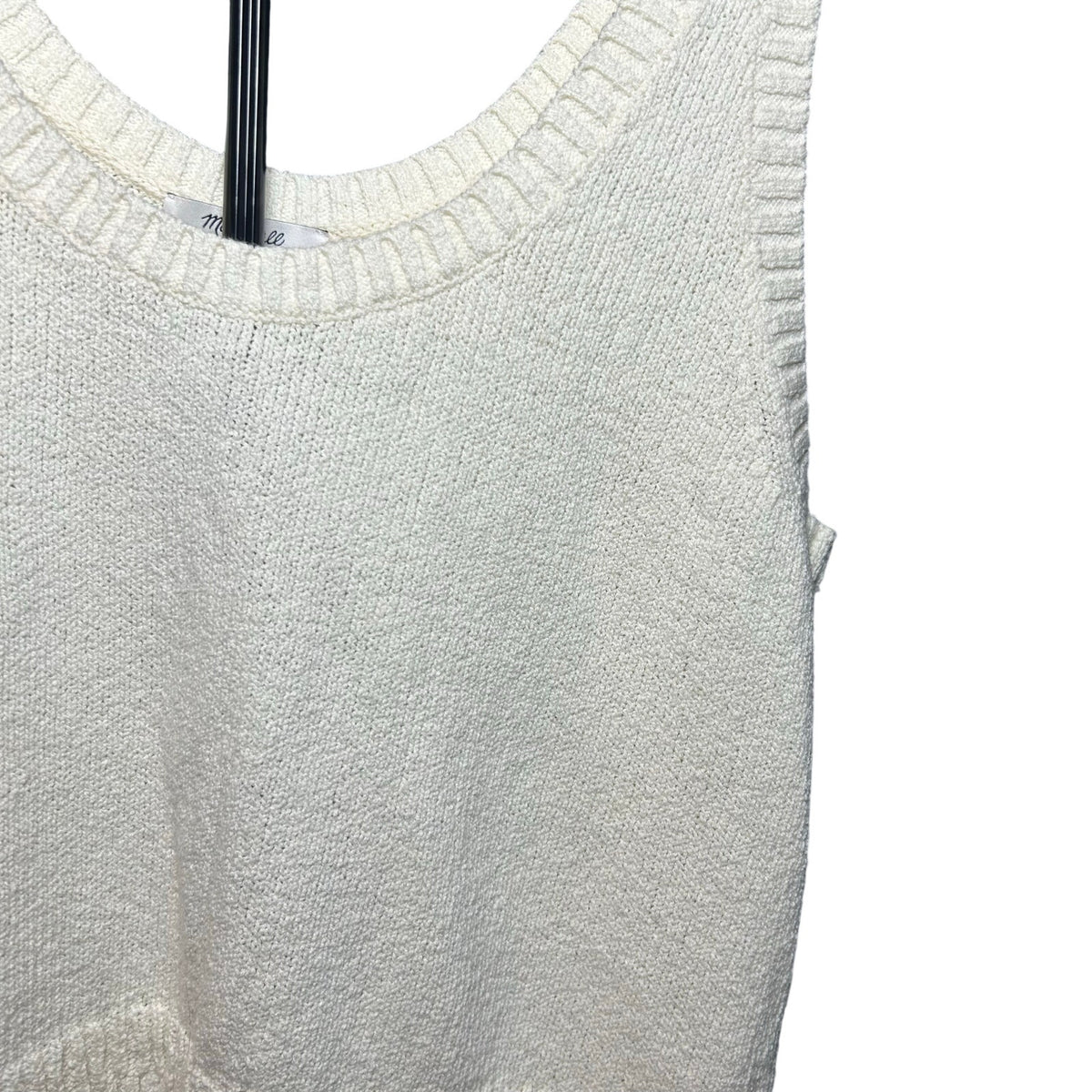 Madewell 2024 Texture-Stitch V-Neck Sweater Vest XL Ivory