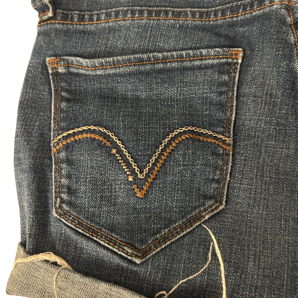 Levi's 529 Curvy Cut Off Denim Shorts Women's Size 4 Dark Wash Indigo