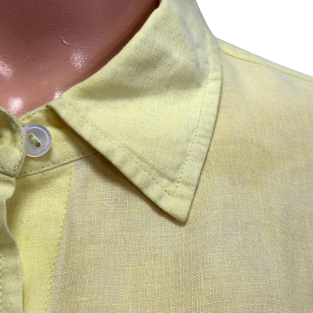 Real Clothes 8 Yellow Blouse Irish Linen French Seams Minimalist Quiet Luxury