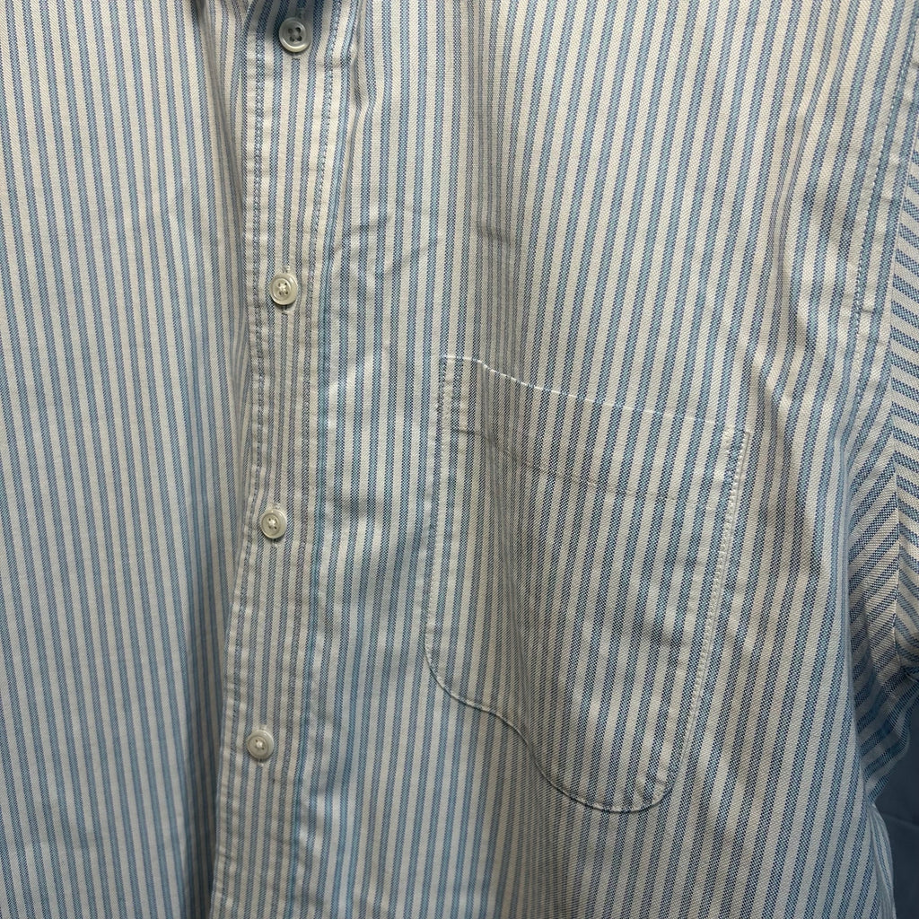 VTG Y2K Stafford White Blue Pinstripe Oxford Short Sleeve Size 16 Utility Basics