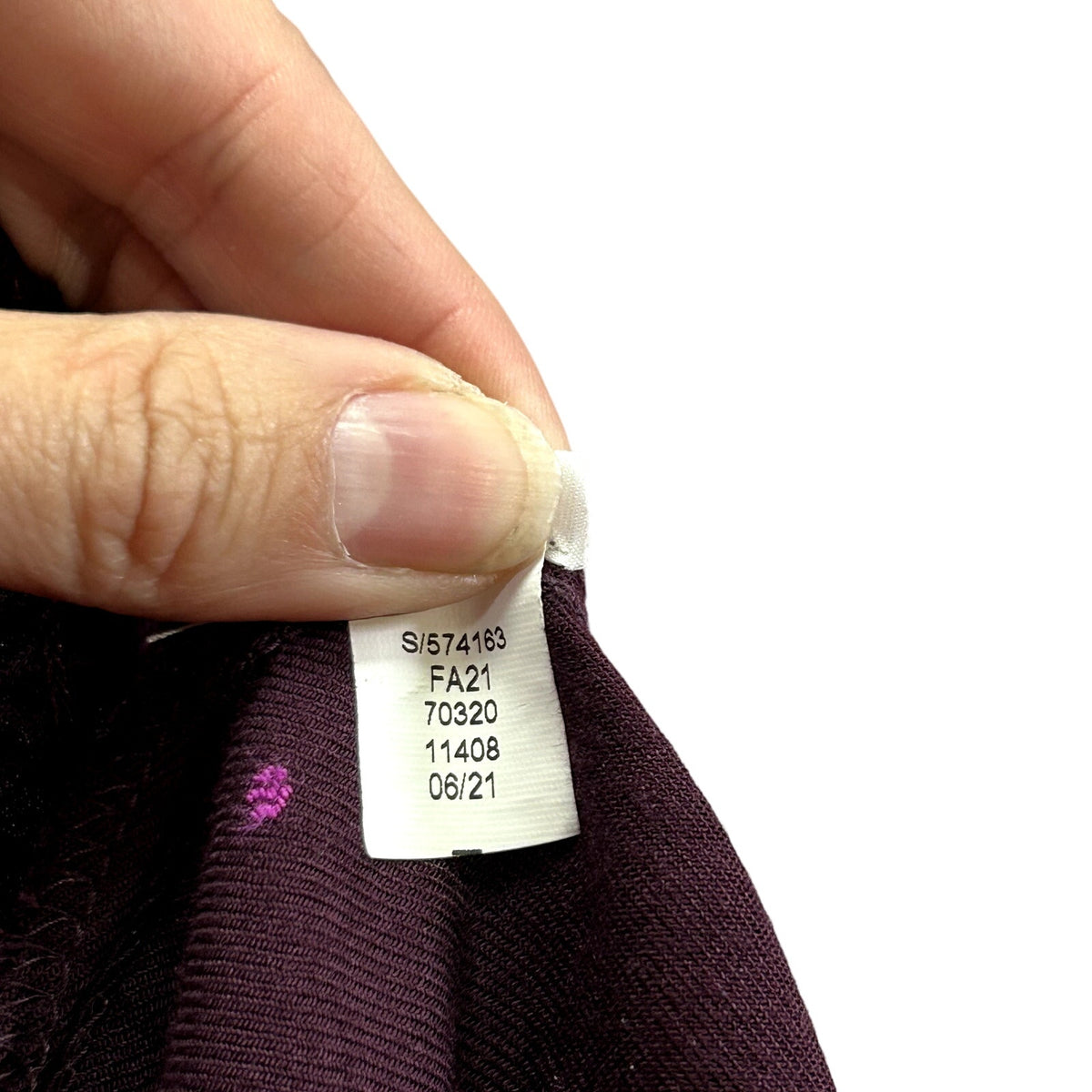 LOFT M Purple Blouse Swiss Dot Smocking Coquette Ruffle Feminine Chic Clown Boho