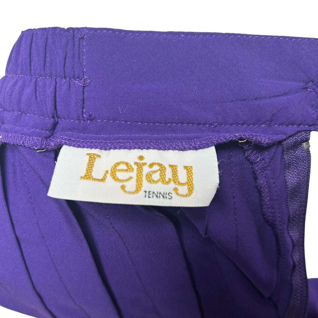 VTG 80s Lejay Purple Pleated Mini Skirt M Tennis Activewear Preppy Retro Casual