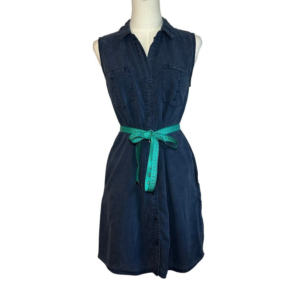 Velvet Heart Tencel Button-Front Utility Shirt Dress Small Casual Boho Preppy