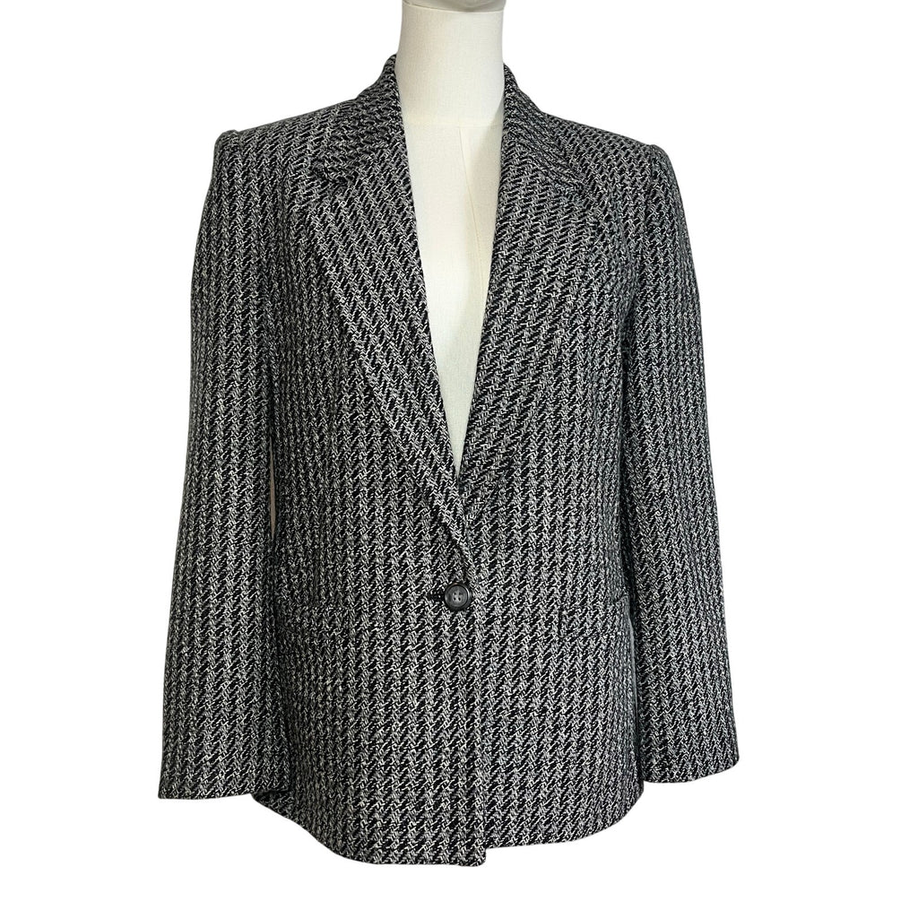 VTG 80s Christopher Gray Blazer Wool Blend 12 Dark Academia Preppy Minimalist