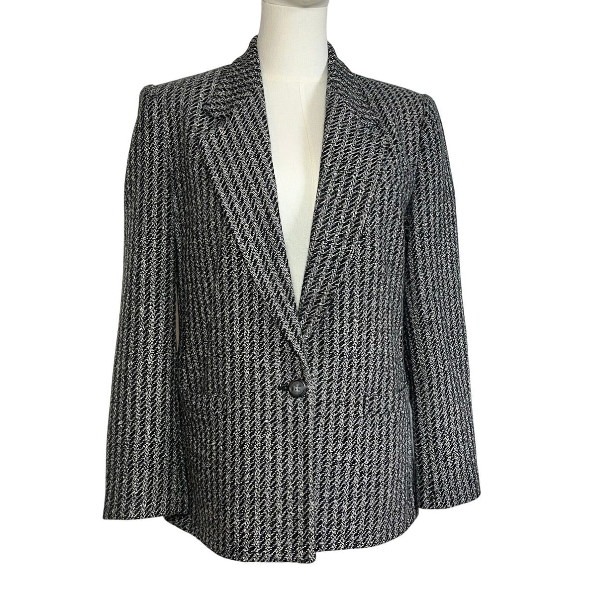 VTG 80s Christopher Gray Blazer Wool Blend 12 Dark Academia Preppy Minimalist