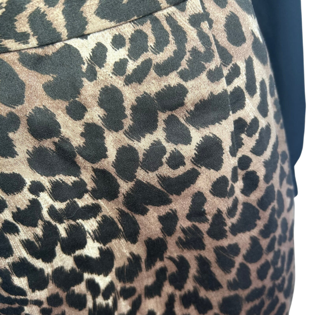 Michael Kors Animal Print Cotton Midi Pencil Skirt 8 Mob Wife Office Siren Chic