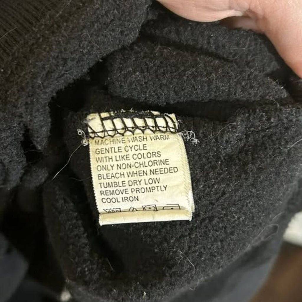 VTG Arrow Mens Quarter Zip Pullover Black Striped Collar Y2K Sweater Medium