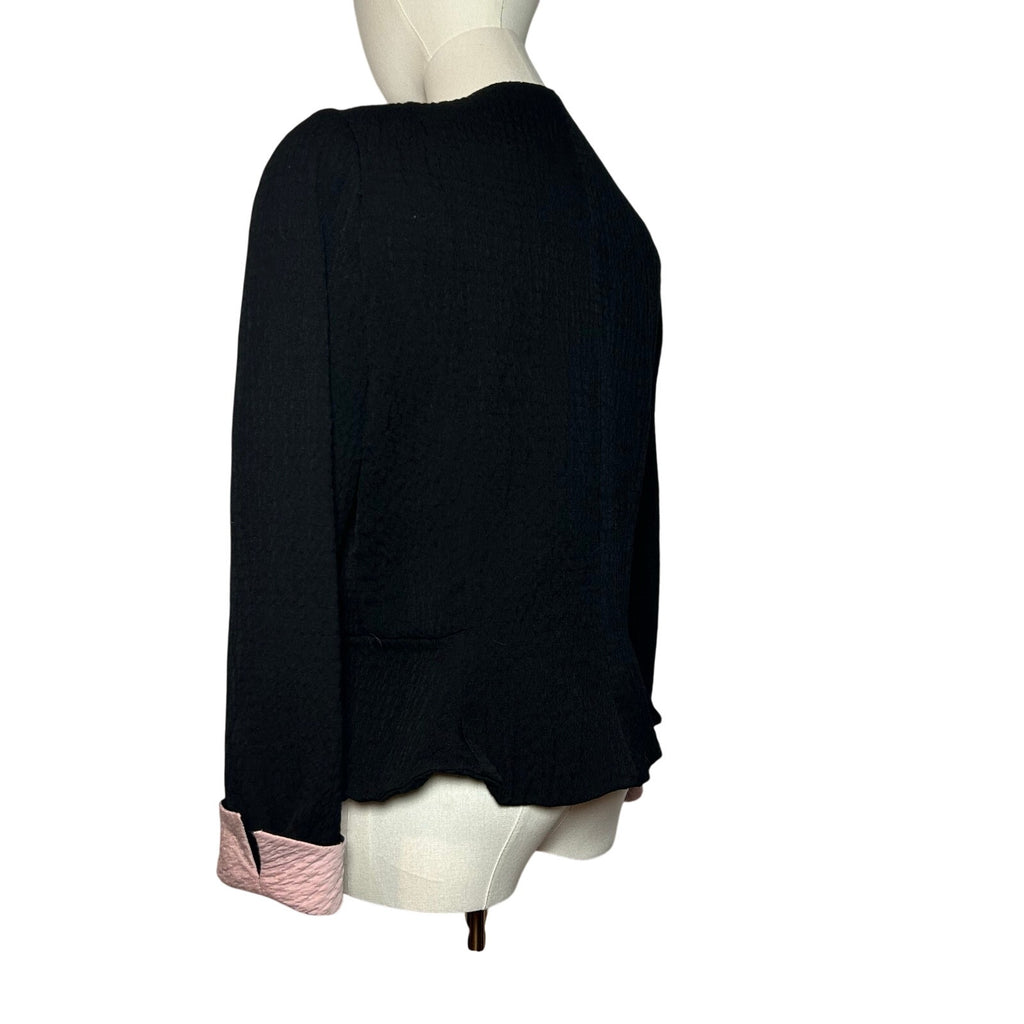 VTG 80s David Hayes Pink Black Power Blazer M Retro Glam Preppy Casual Indie