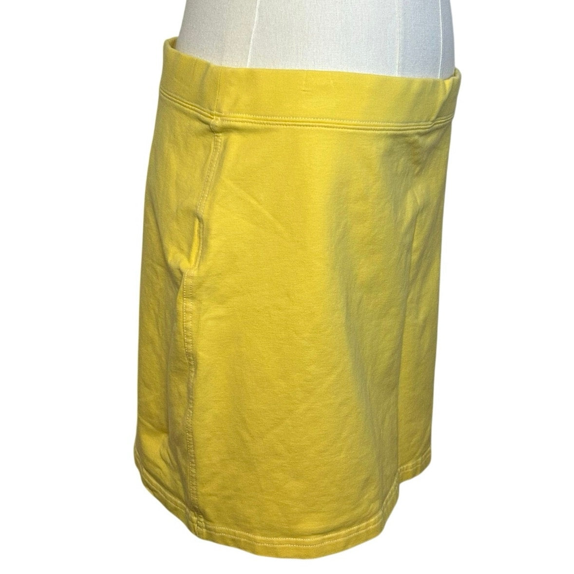 VTG Y2K Ann Taylor LOFT Knit Yellow M Mini Skirt Preppy Retro Casual Tennis