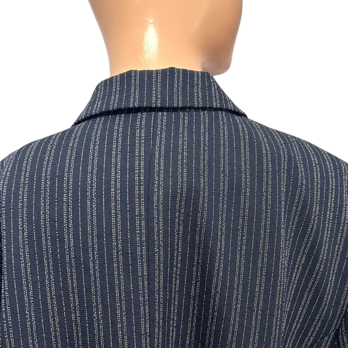 Karen Scott 18 Navy Blue Pinstripe Single Breasted Lined Career Blazer Jacket