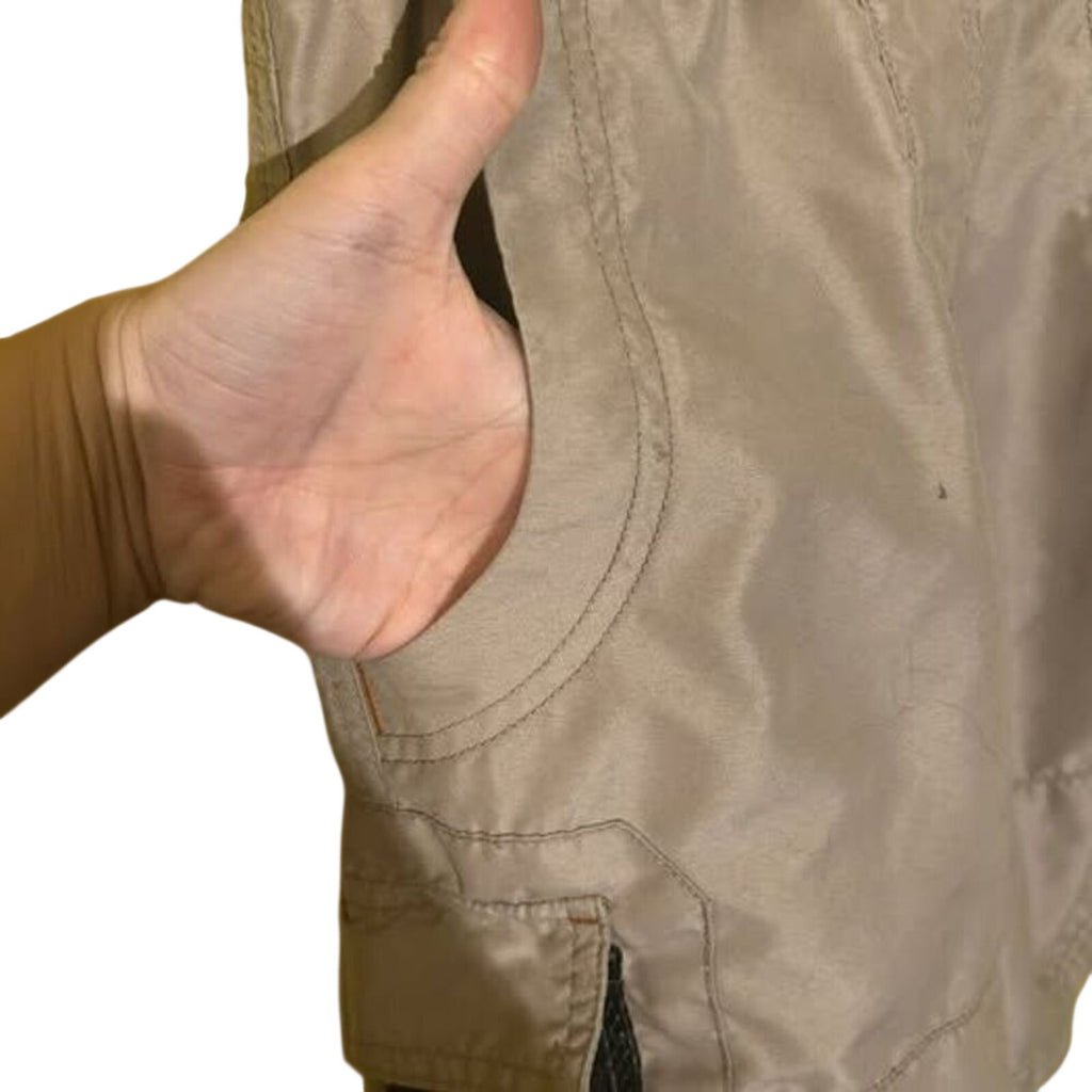 Lee Dungarees Boys Mesh Lined Cargo Shorts Tan Khaki Size L Y2K Gorpcore Utility