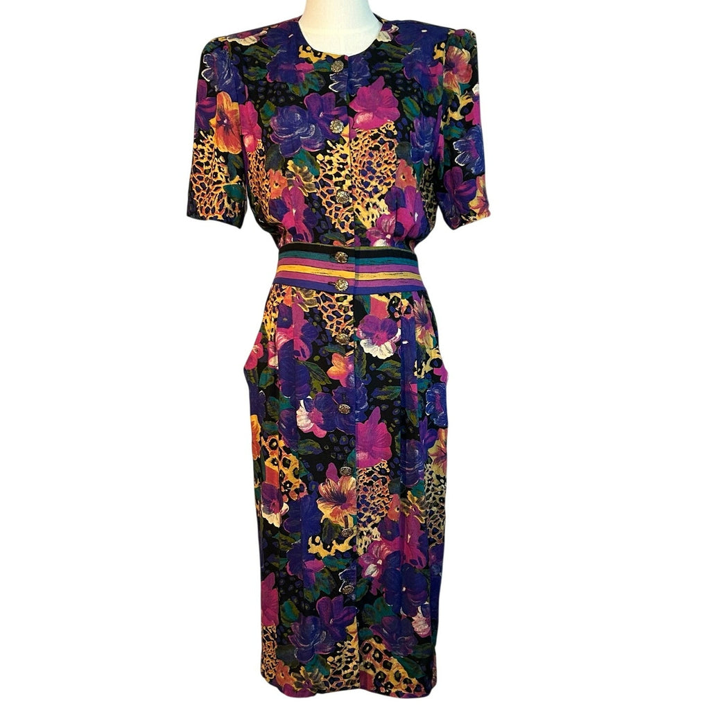 VTG Positive Attitude Midi Dress 11/12 Modern M Floral Whimsigoth Dark Academia