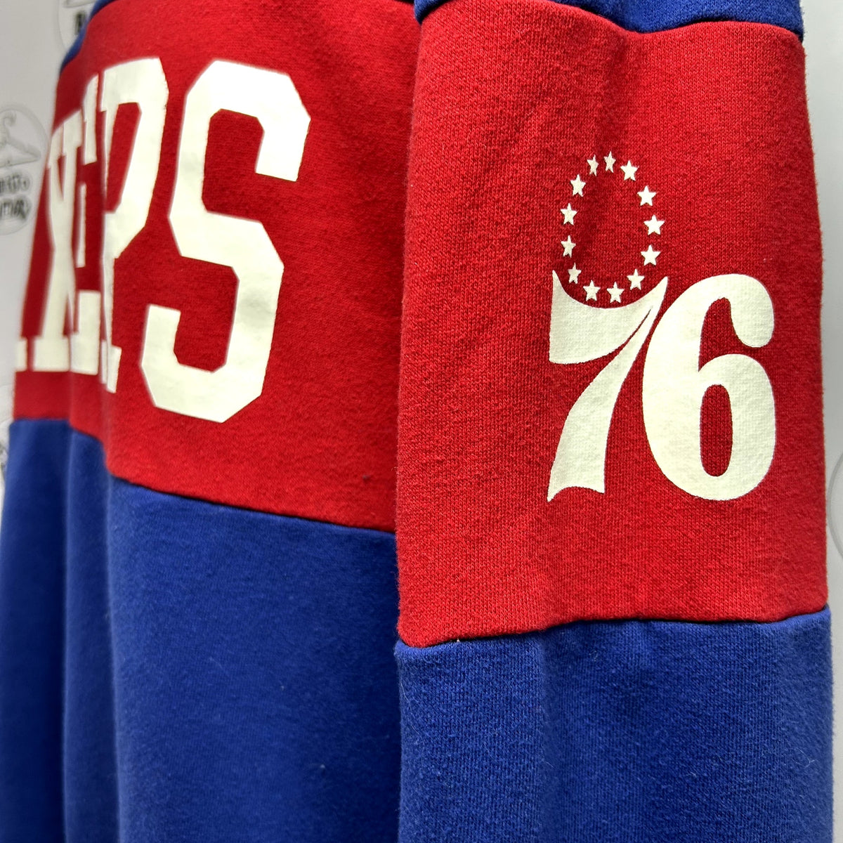 47 Brand XL Philadelphia 76ers Colorblock Fleece Crewneck NBA Sweatshirt Sports