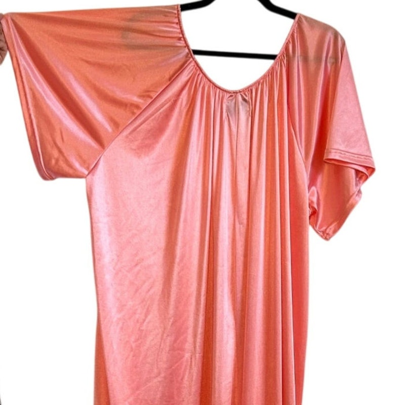 VTG 90s Cozee Corner Pink Peach Plus Size 5X Muumuu Maxi Dress Loungewear Retro