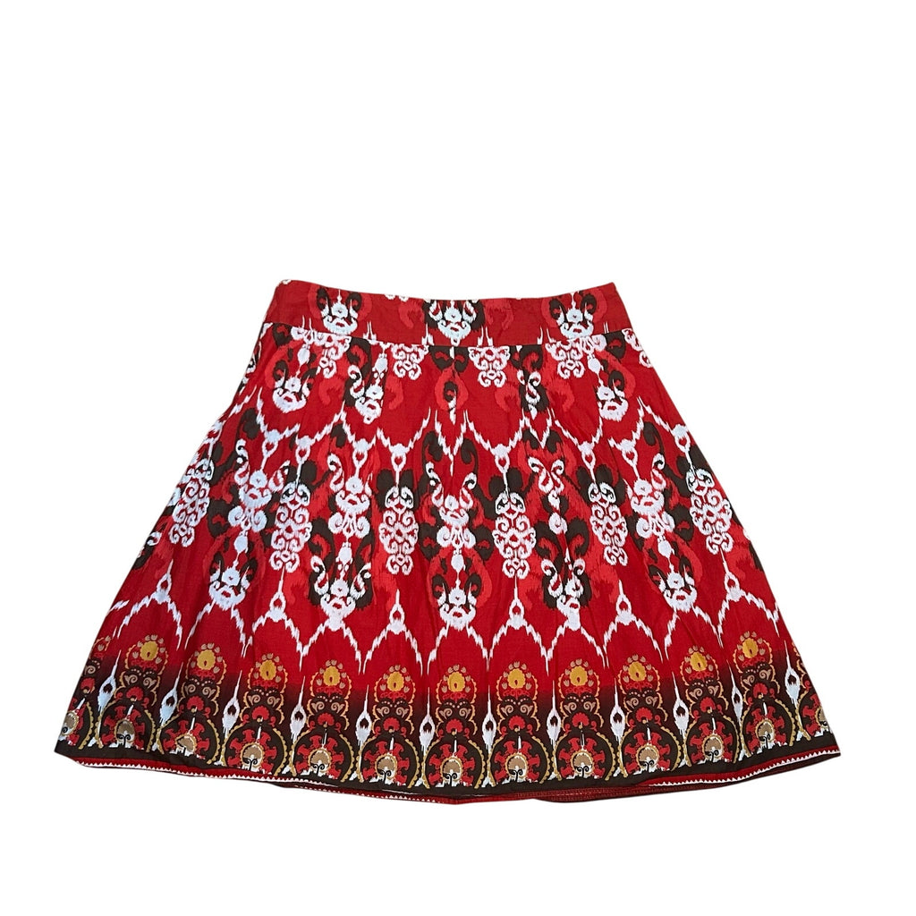 Notations Red Black L Midi Skirt Y2K Boho Whimsigoth Cotton Casual Retro Witchy