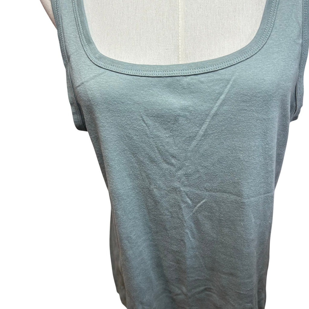 A New Day Gray Scoop Neck Tank Top Ribbed Knit Minimalist Basics XL Loungewear