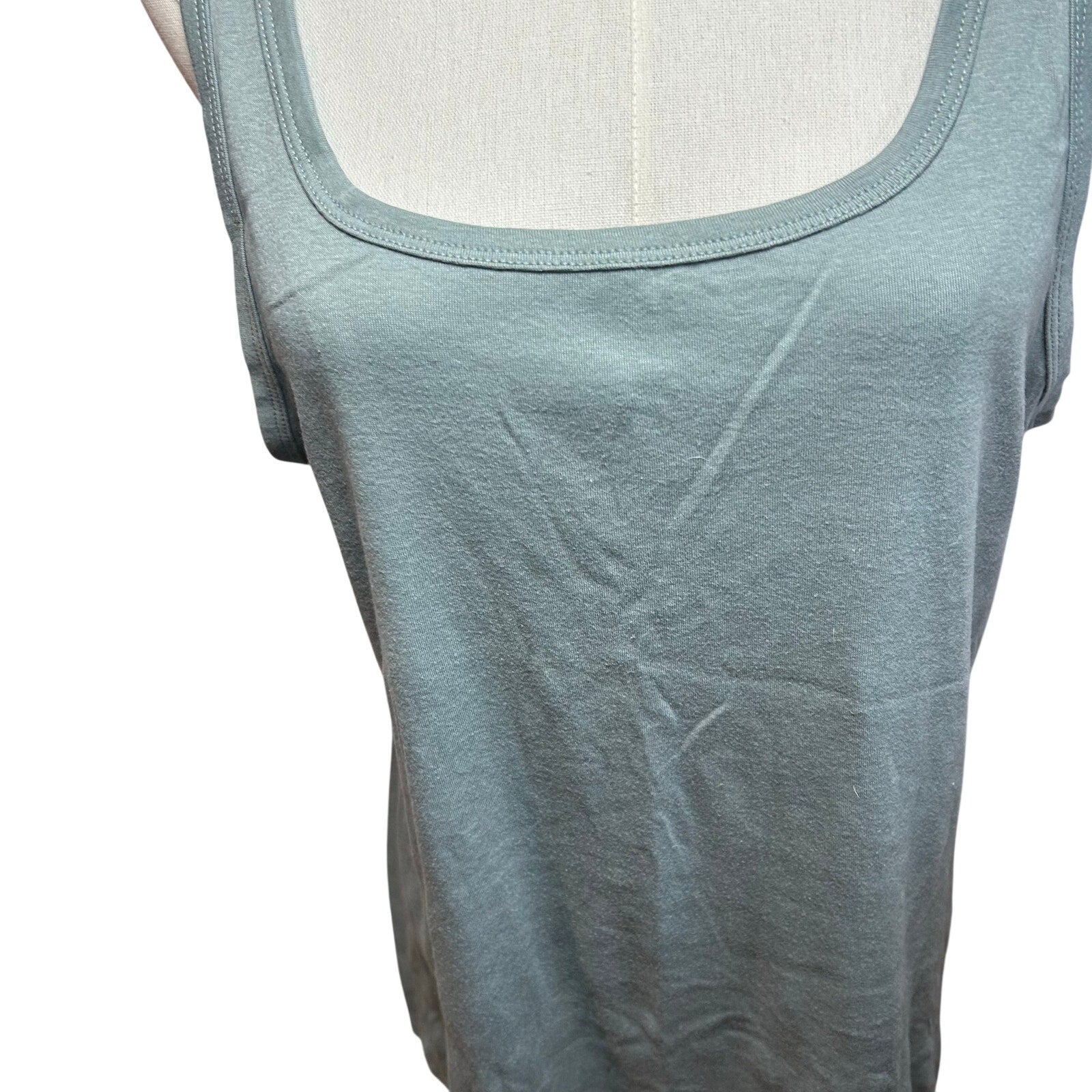 A New Day Gray Scoop Neck Tank Top Ribbed Knit Minimalist Basics XL Loungewear