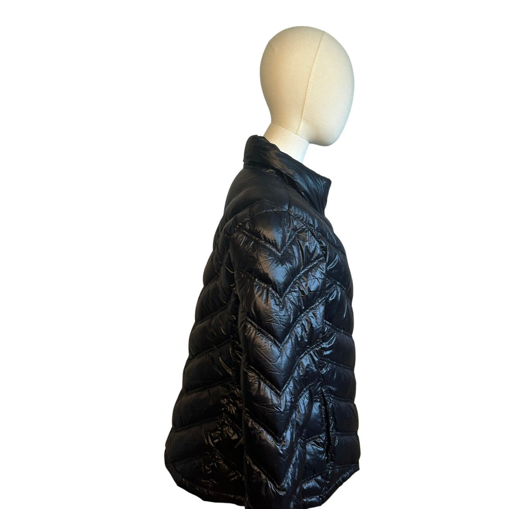 Calvin Klein XL Black Puffer Jacket Cheetah Lined Casual Gorpcore Minimalist
