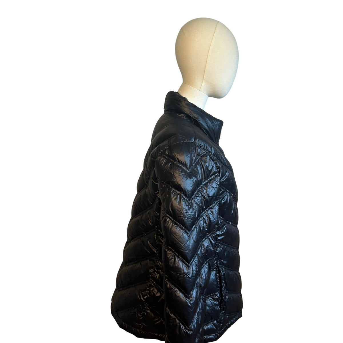 Calvin Klein XL Black Puffer Jacket Cheetah Lined Casual Gorpcore Minimalist