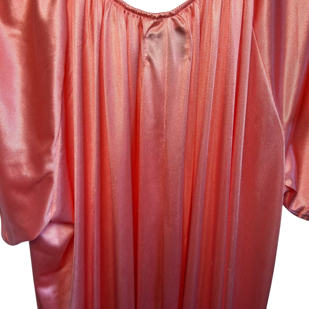 VTG 90s Cozee Corner Pink Peach Plus Size 5X Muumuu Maxi Dress Loungewear Retro