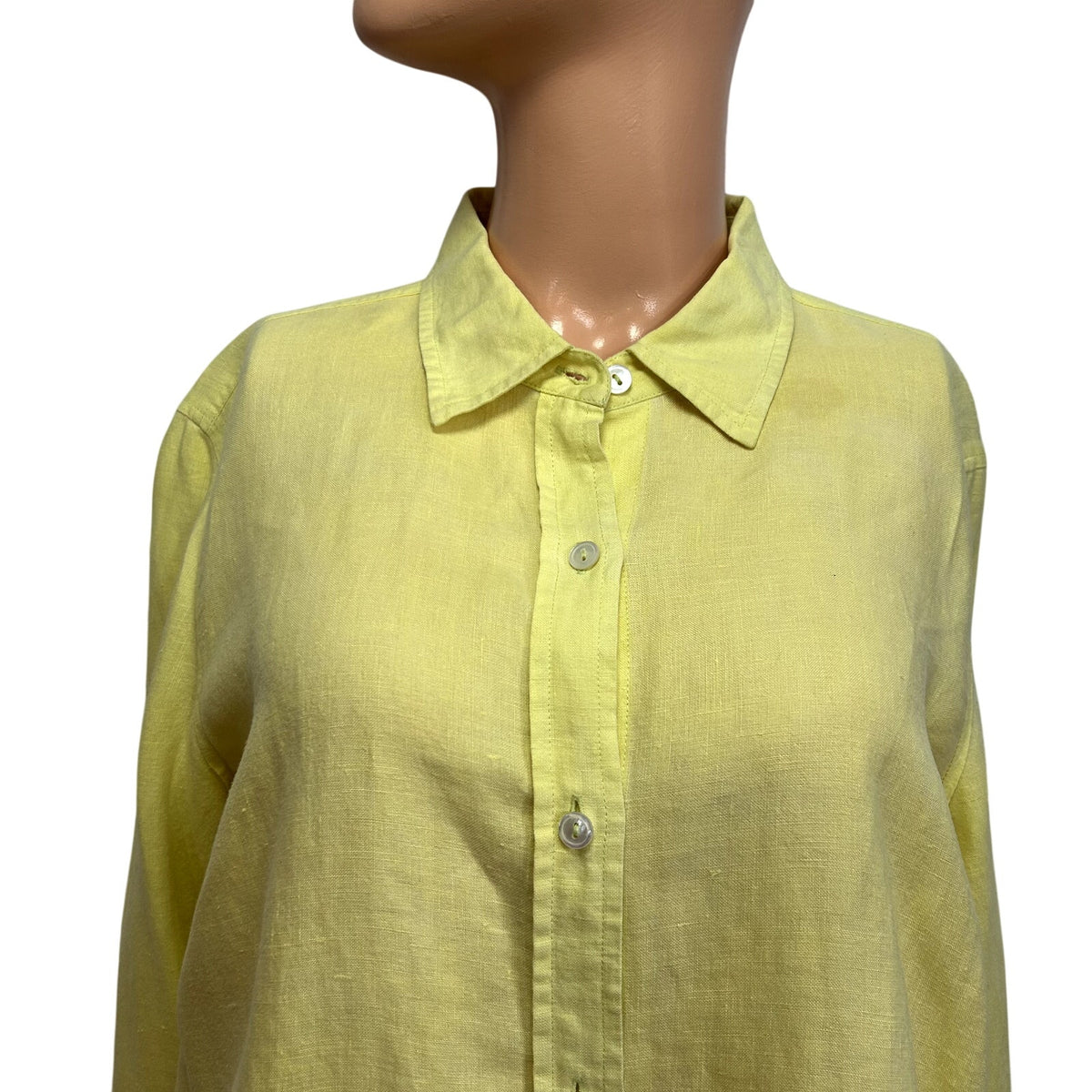 Real Clothes 8 Yellow Blouse Irish Linen French Seams Minimalist Quiet Luxury