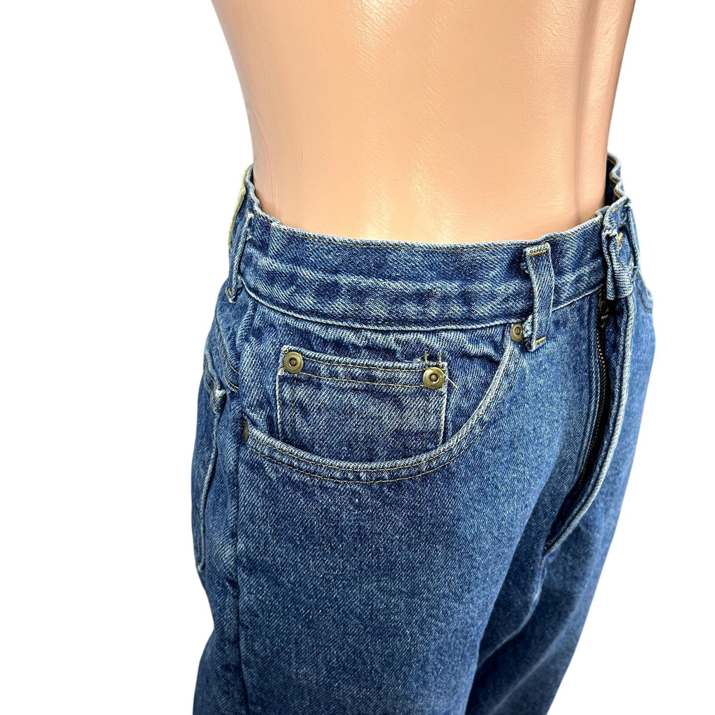 VTG 90s LL Bean 27 Blue Fleece Lined Denim Jeans Double L High Rise Warm USA