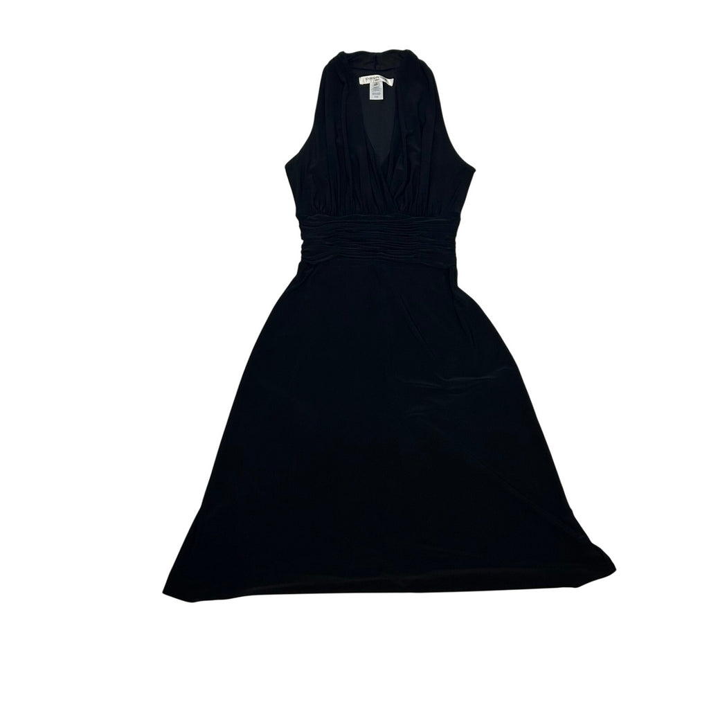 Evan Picone 6 Black Sleeveless Midi Dress Minimalist Formal Cocktail Gown Glam