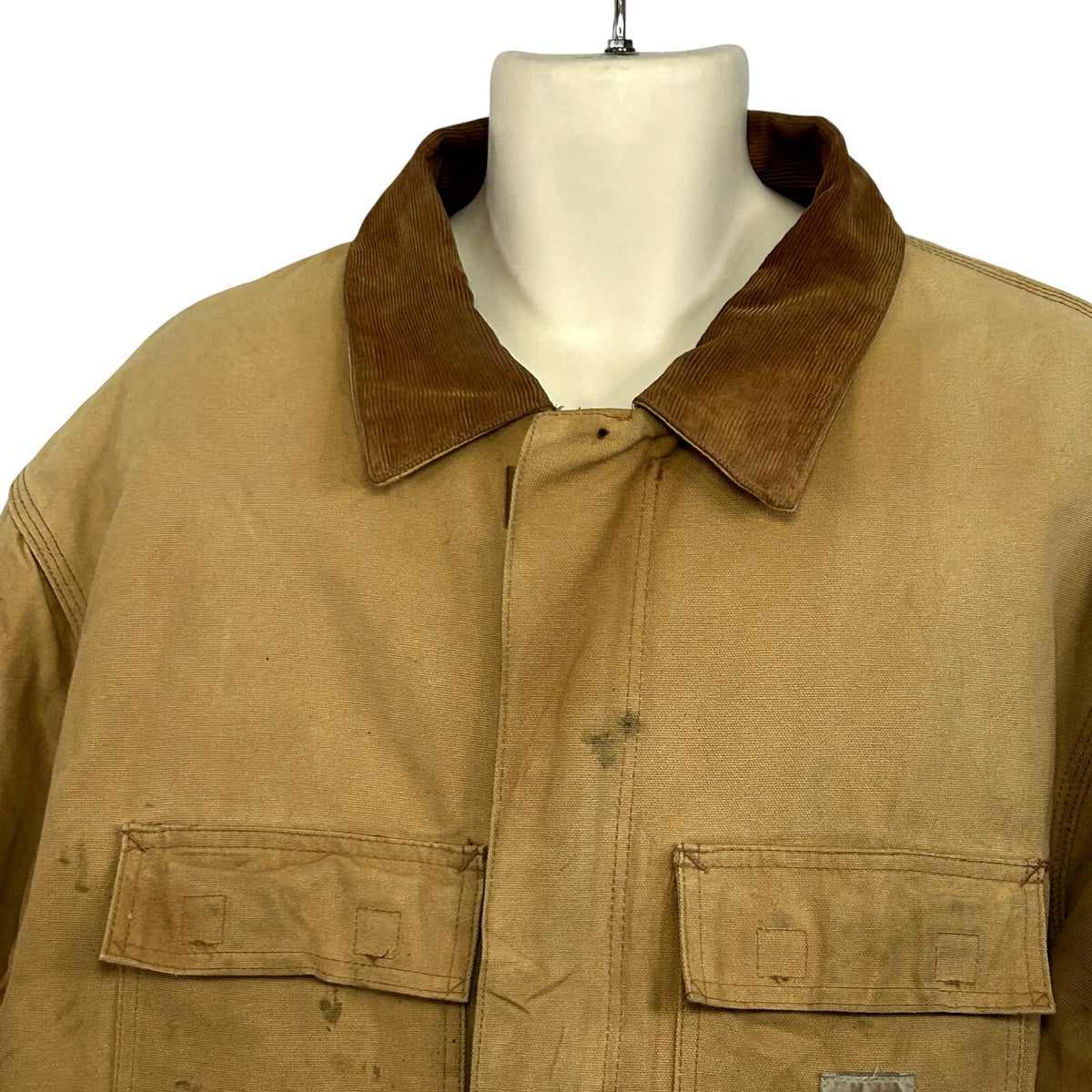 VTG 90s Carhartt J18 48R Tan Quilted Duck Detroit Work Barn Jacket Coat Gorpcore