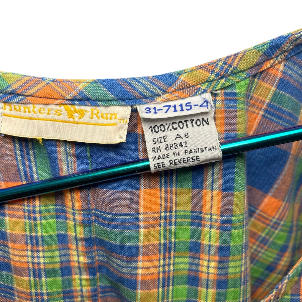 VTG 90s Hunters Run 8 Plaid Sleeveless Jumper Mini Dress Grunge Preppy Indie