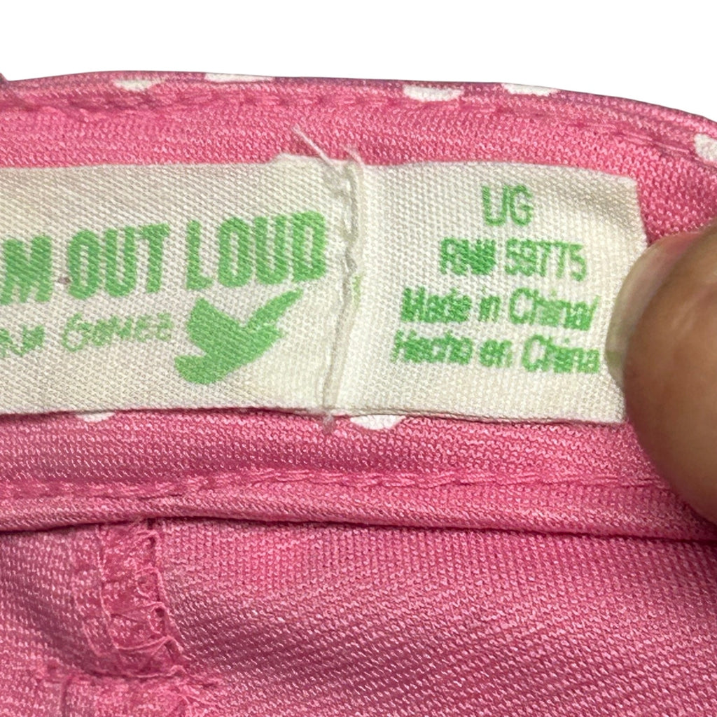 Dream Out Loud Selena Gomez L Pink Polka Dot Capri Pants Stretch Y2K Coquette