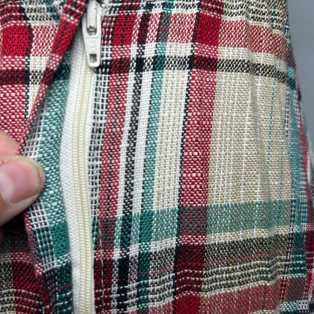 VTG 70s Pan-Her Plaid Pleated Skirt XS Preppy Dark Academia Twee Indie Retro